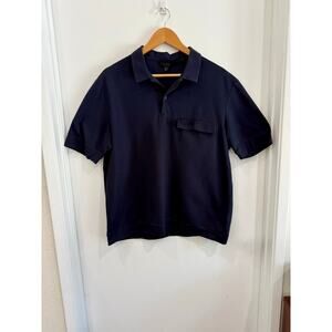 COS Dark Navy Boxy Polo Shirt Men’s Large